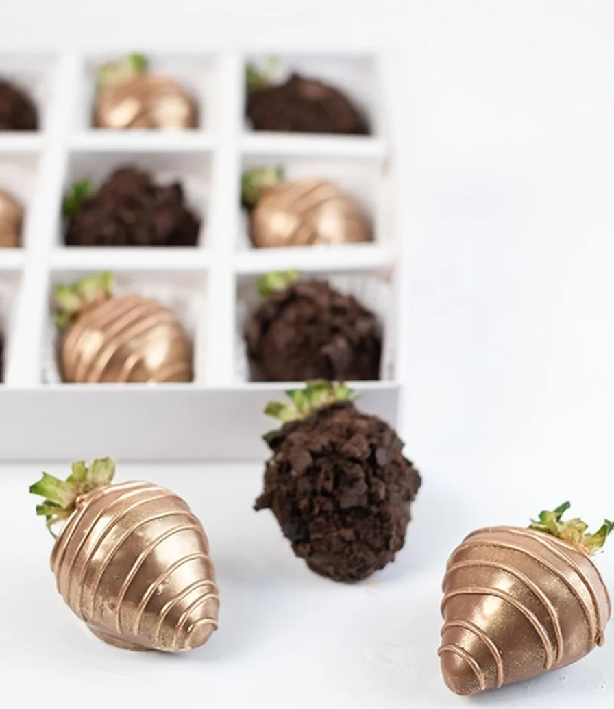 Golden and Dark Chocolate Covered Berries  by NJD