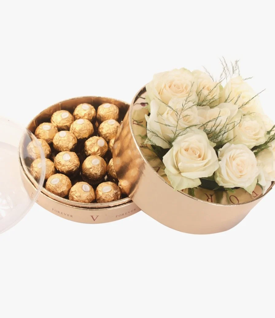 Golden Dome Chocolate and Flower Arrangement
