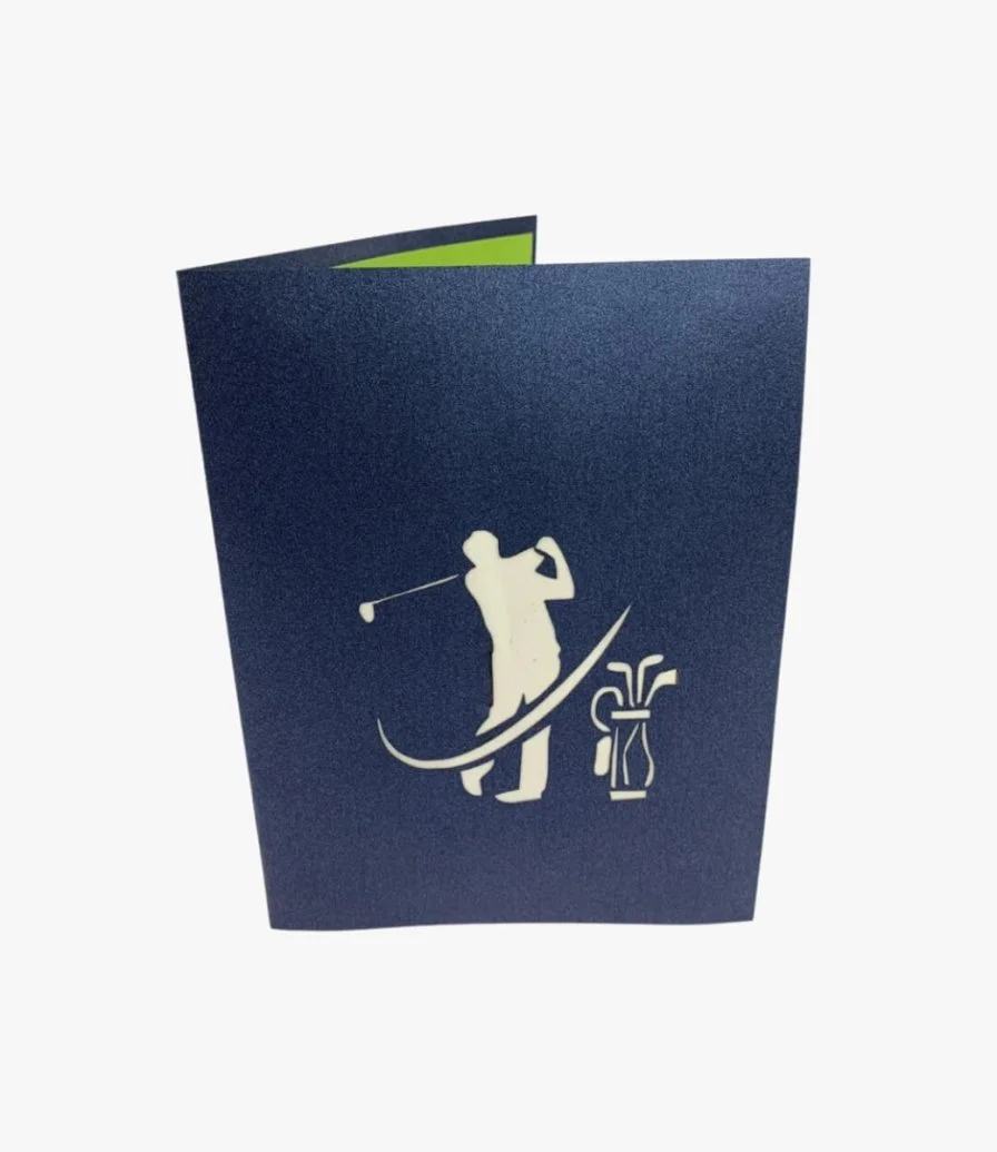 لاعب غولف وحقيبة - بطاقة ثلاثية الأبعاد من أبرا كاردس