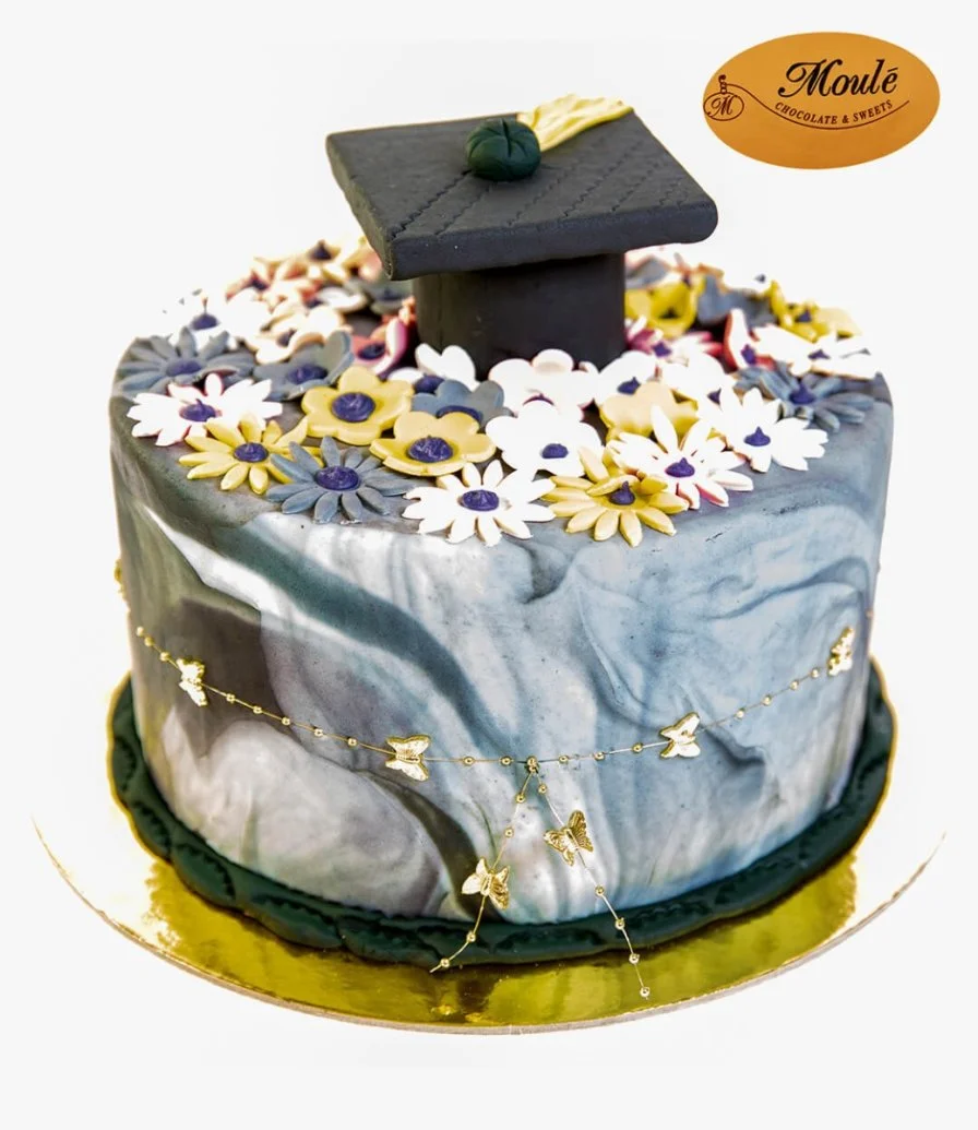 Marble Graduation Cake by Moule Cakes