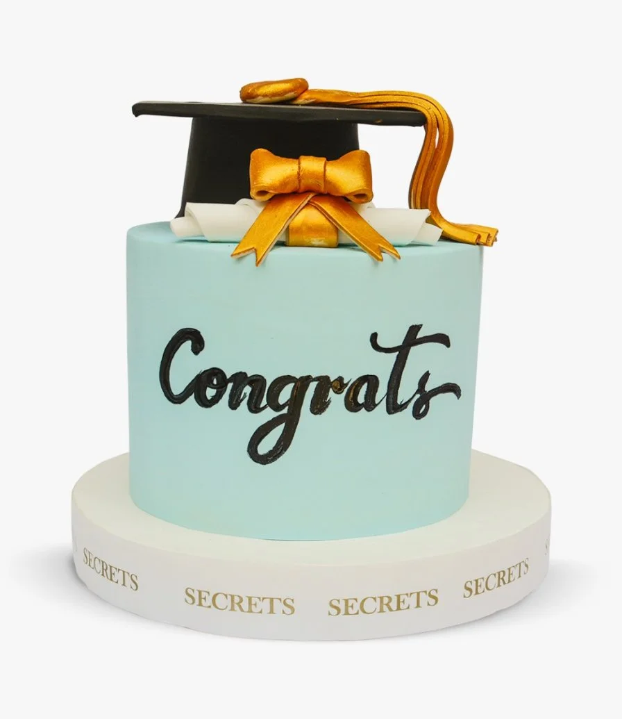 Graduation Cake By Secrets -Blue Theme