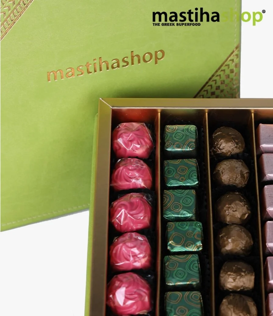 صندوق الشوكولاتة الأخضر المميز من ماستيكاشوب