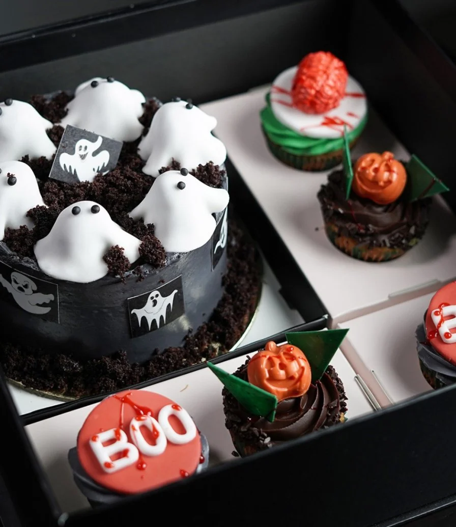 Halloween Hamper with Spooky Chocolate Cake By Bloomsbury's