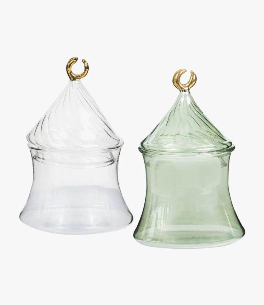Handblown Glass Crescent Jar (S) by Silsal