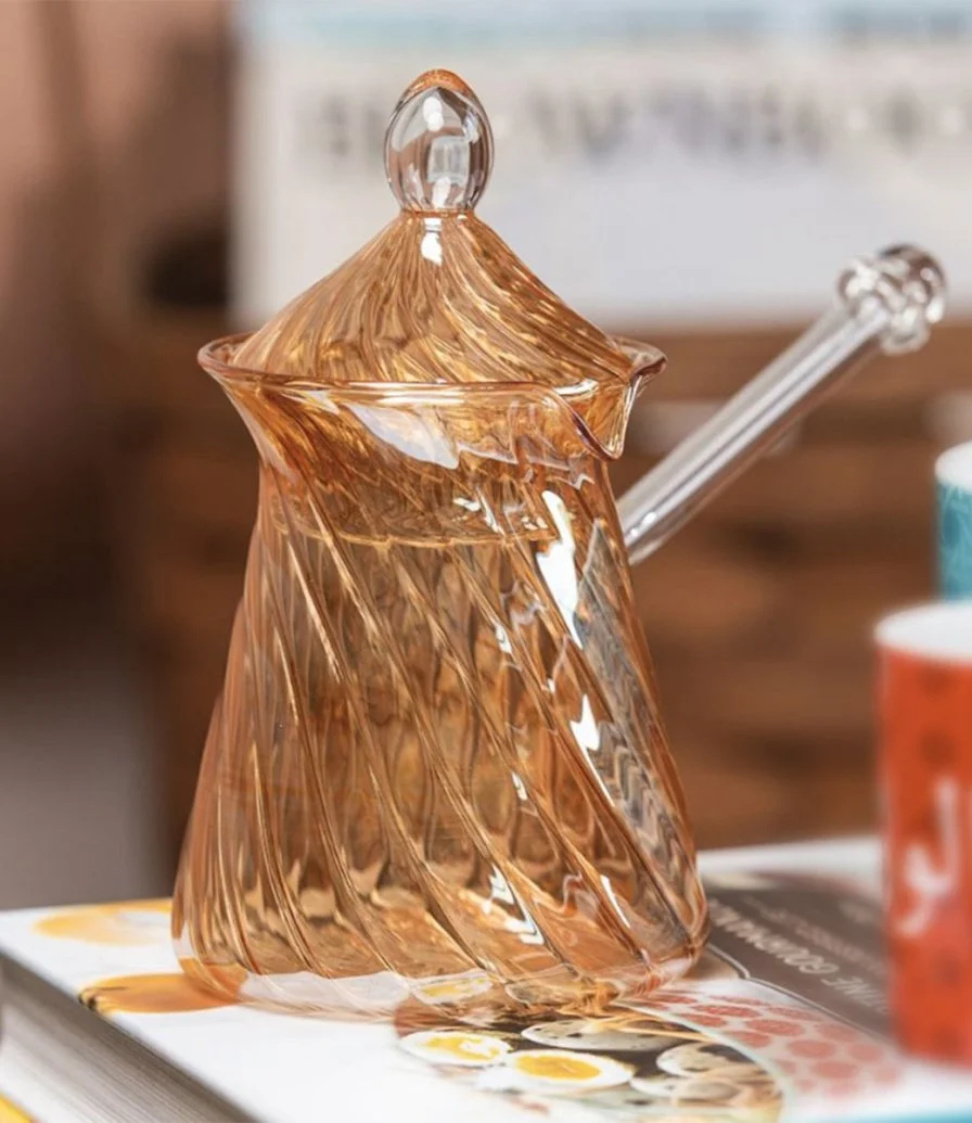 Handblown Glass Turkish Coffee Pot - Amber by Silsal