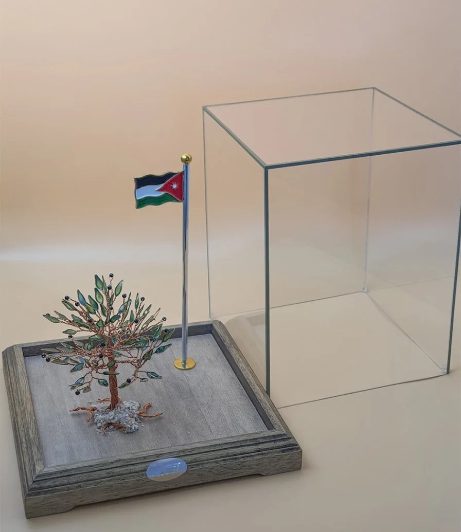 Handmade Olive Tree & Flag Decorative Piece by Mecal