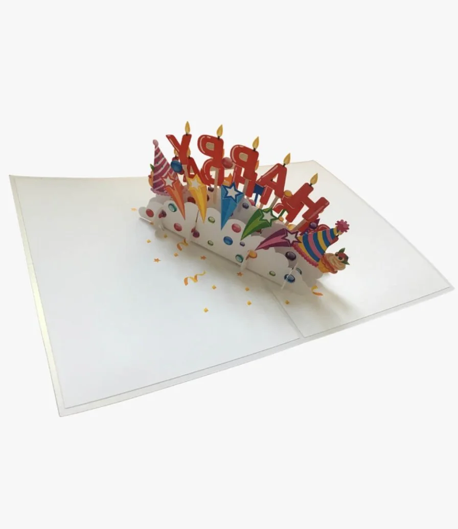 عيد مولد سعيد - بطاقة ثلاثية الأبعاد من أبرا كاردس