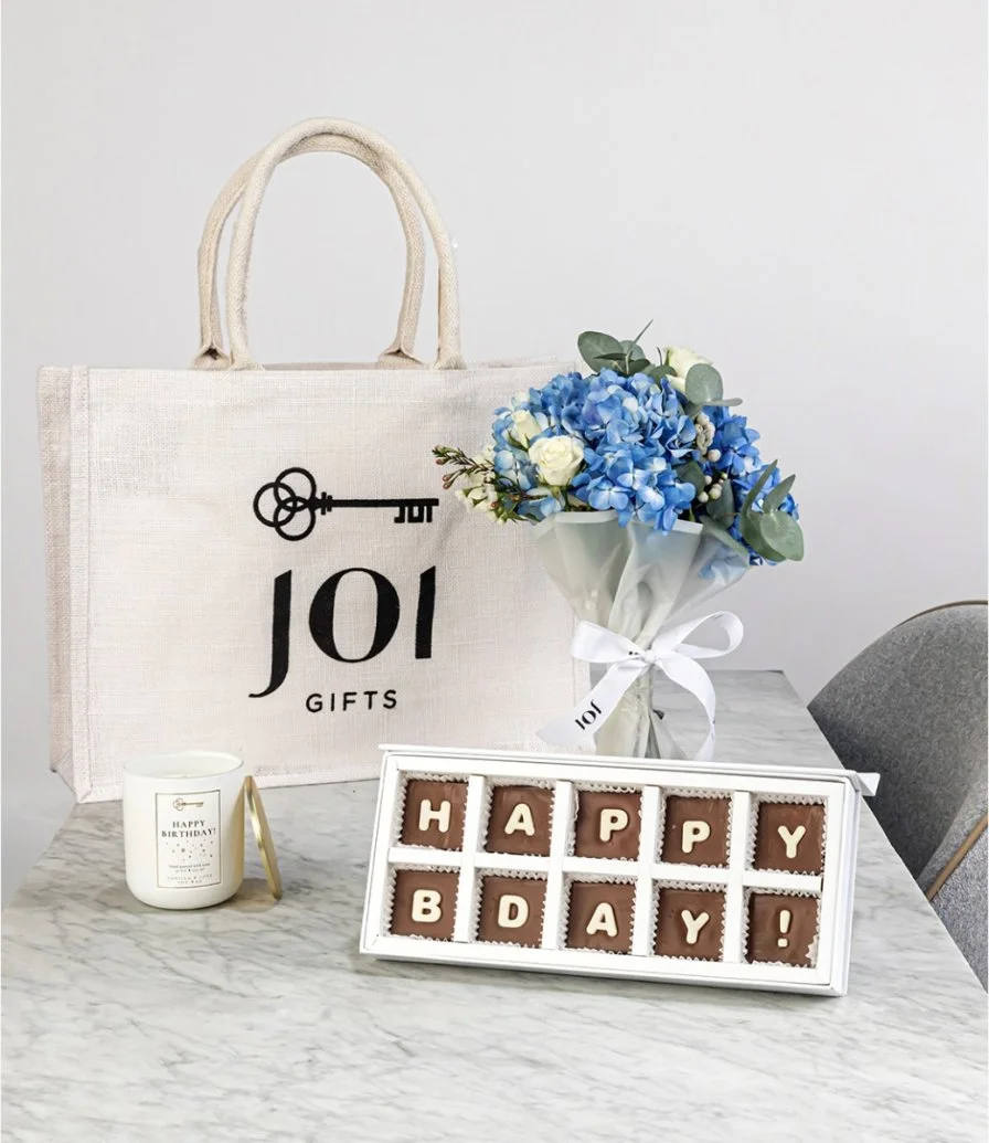 Happy Birthday Bundle of Joi Gift Tote - Blue