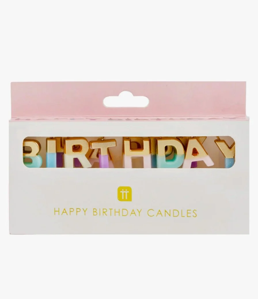 Happy Birthday Gold Dipped Candles by Talking Tables