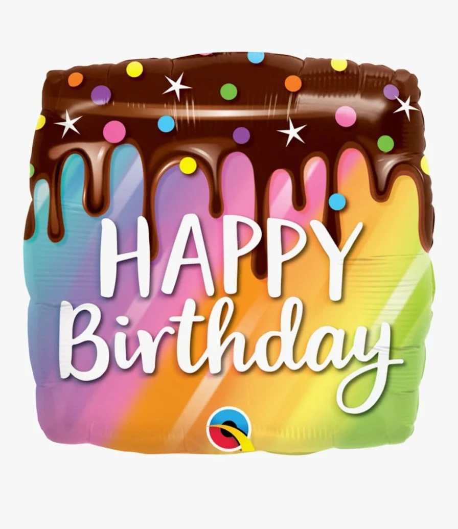 Happy Birthday Rainbow Cake Balloon