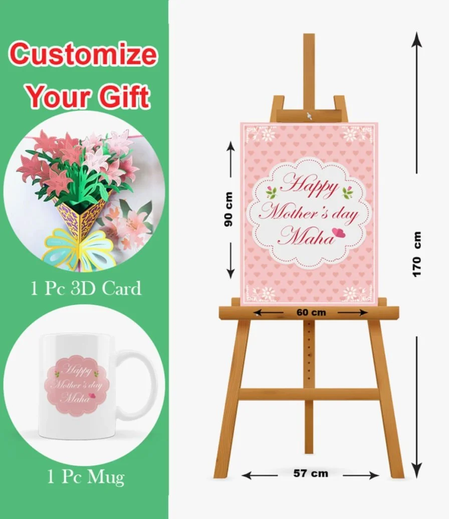 Happy Mothers Day Board, 3D Card, Mug Bundle