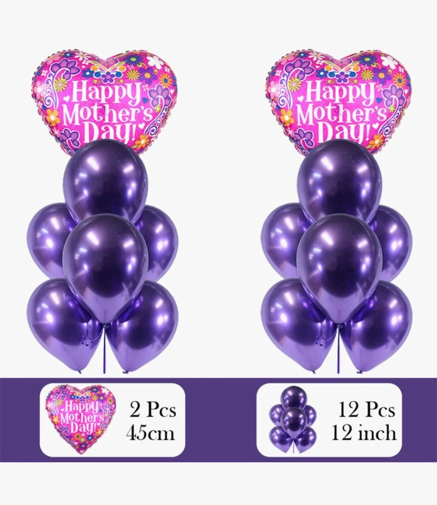 Happy Mothers Day Purple Balloon Bundle