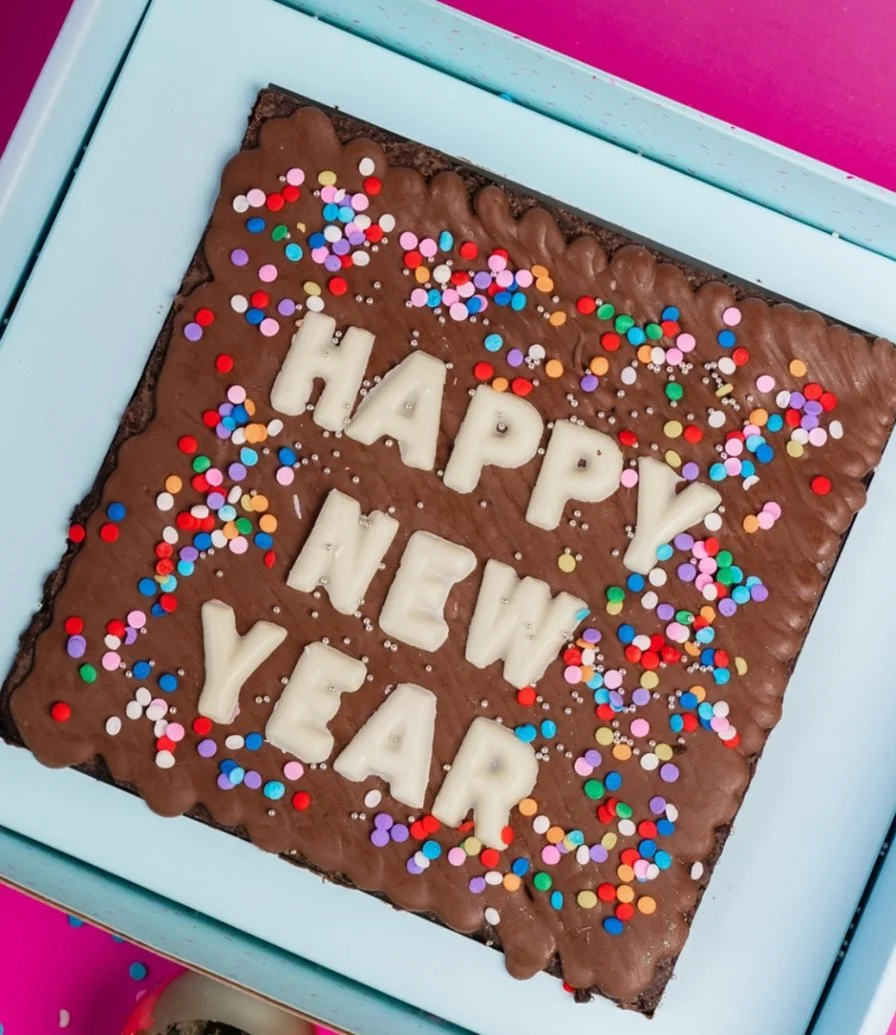 Happy New Year Brownie Slab By Oh Fudge!