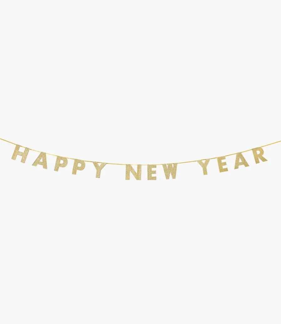 Happy New Year Gold Giltter Garland by Talking Tables
