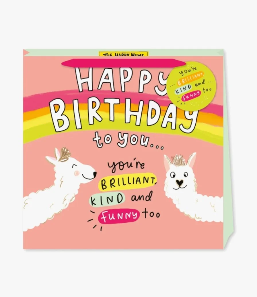 Happy News Happy Birthday Llamas M Gift Bag