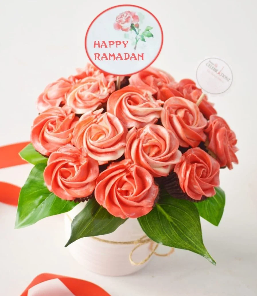 Happy Ramadan 15 Mini Flower Cupcakes by Sweet Celebrationz