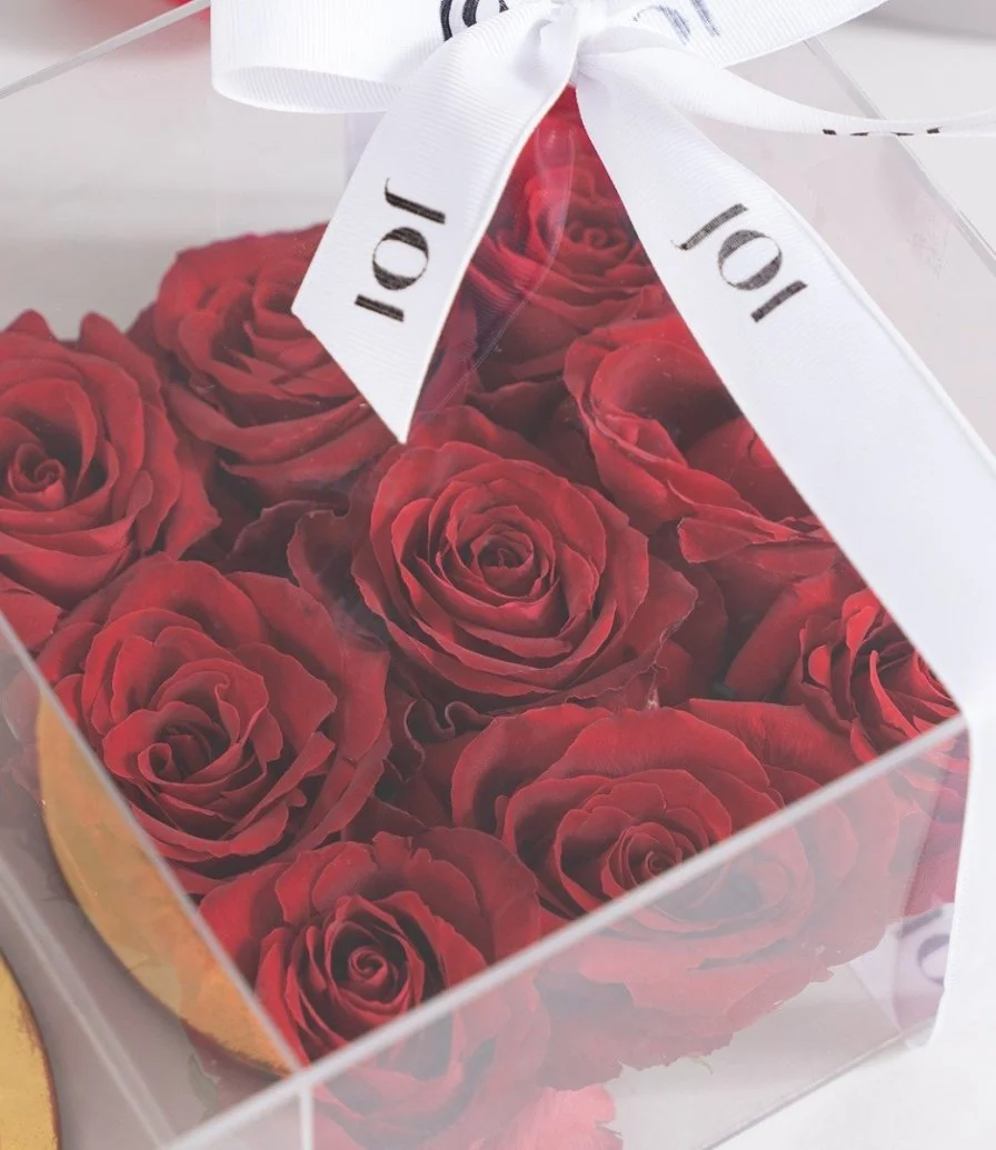 Happy Valentines Day Cake and Roses Bundle