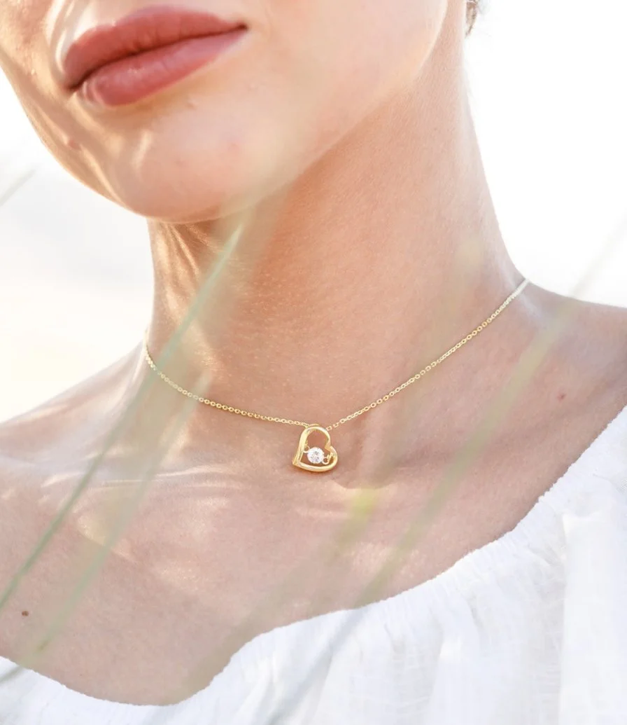 Heart Beat Necklace Gold-Vermeil by FLUORITE