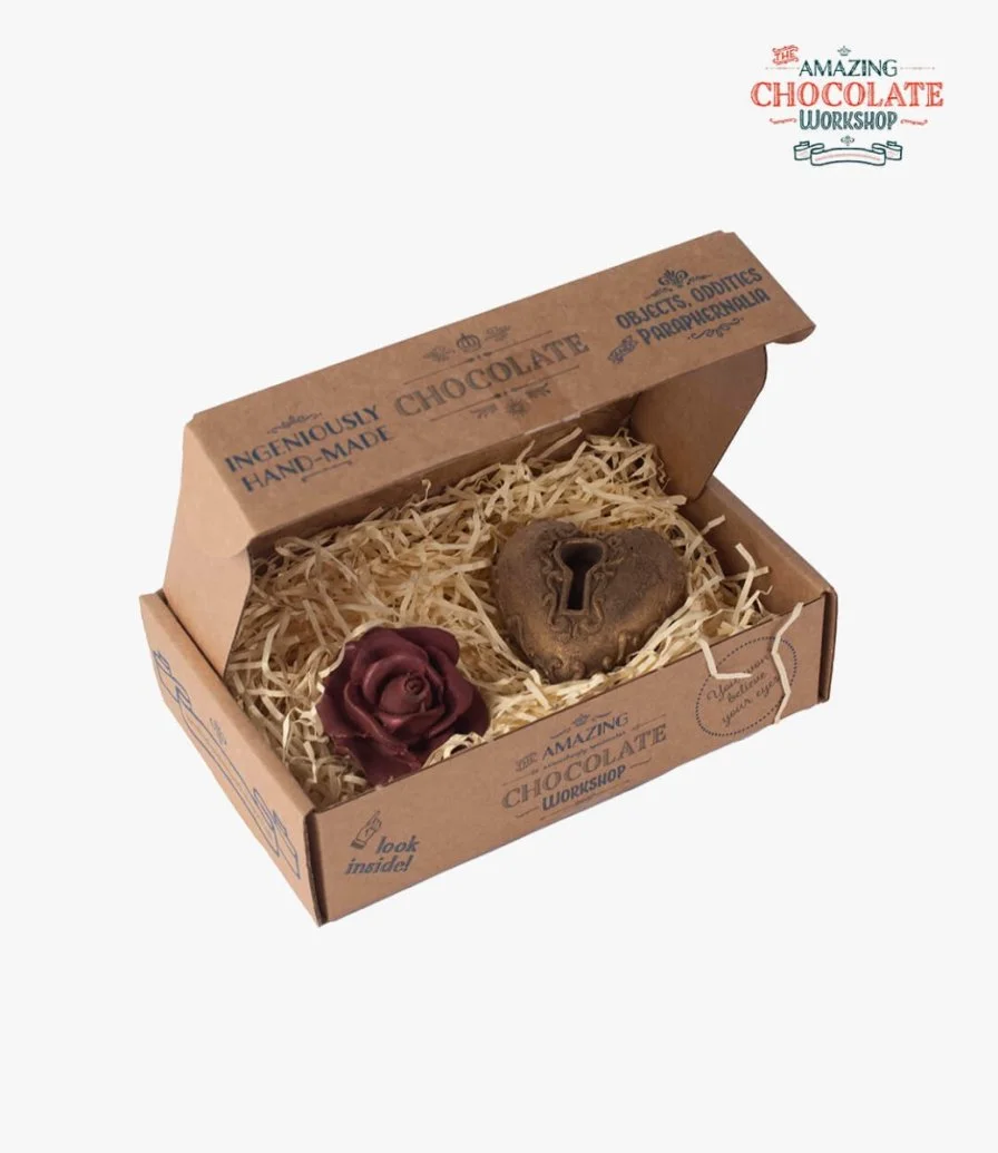 Heart Lock & Flower Chocolate Set by The Amazing Chocolate Workshop