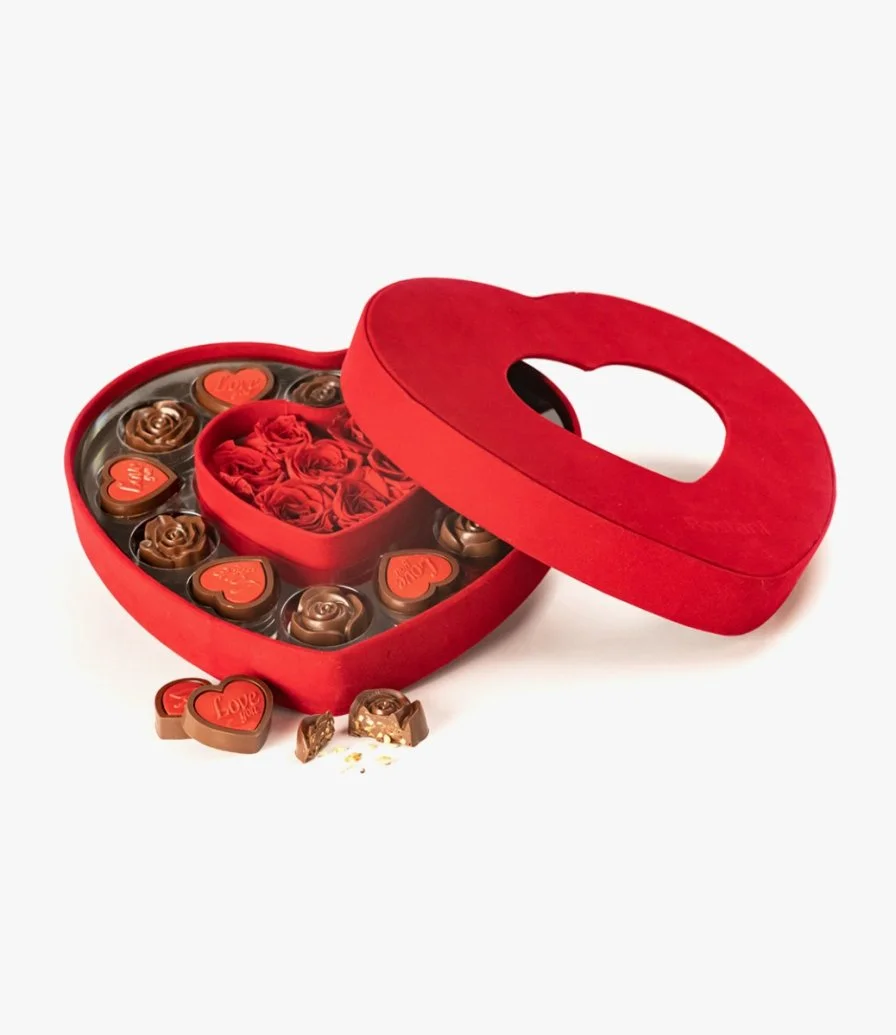 Heart Roses Chocolate Box by Bostani