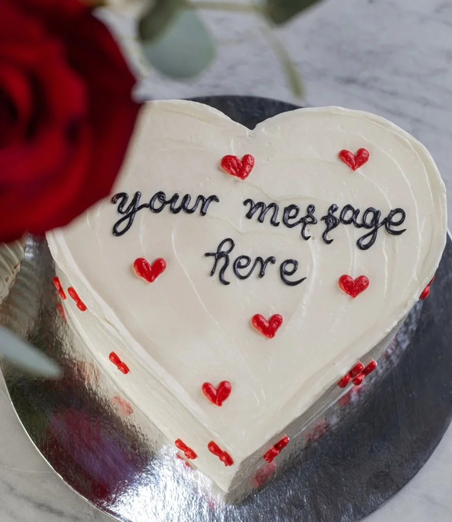Heart Shape Cute Cake & Roses Bundle