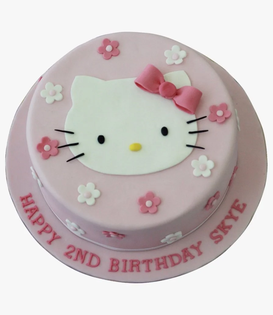 Hello Kitty White Face Cake Circle-Shaped