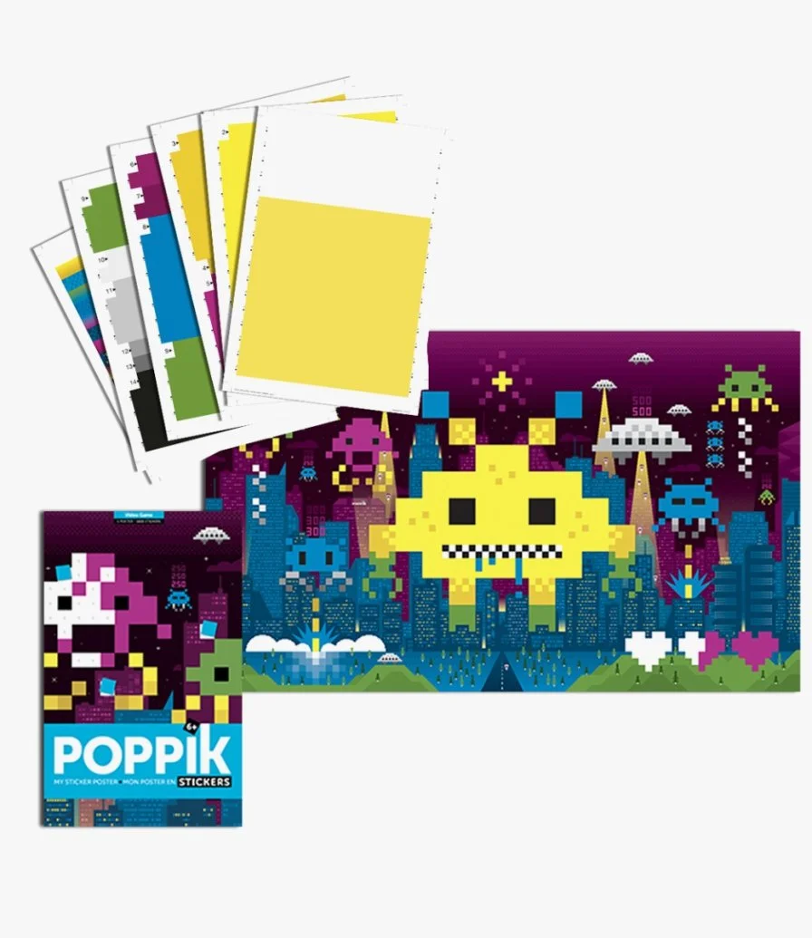 Huge Sticker Poster - Pixel Art (1,600 Stickers) By Poppik