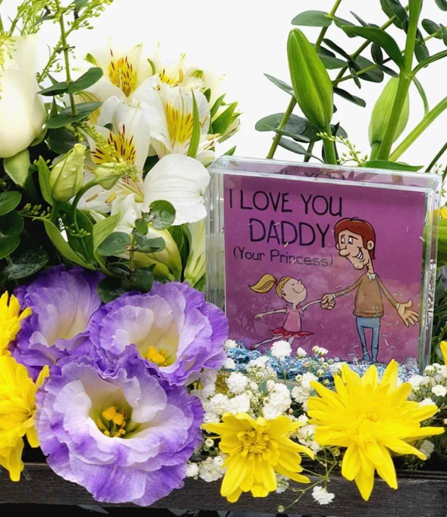 I Love You Daddy Flower Arrangement with Frame