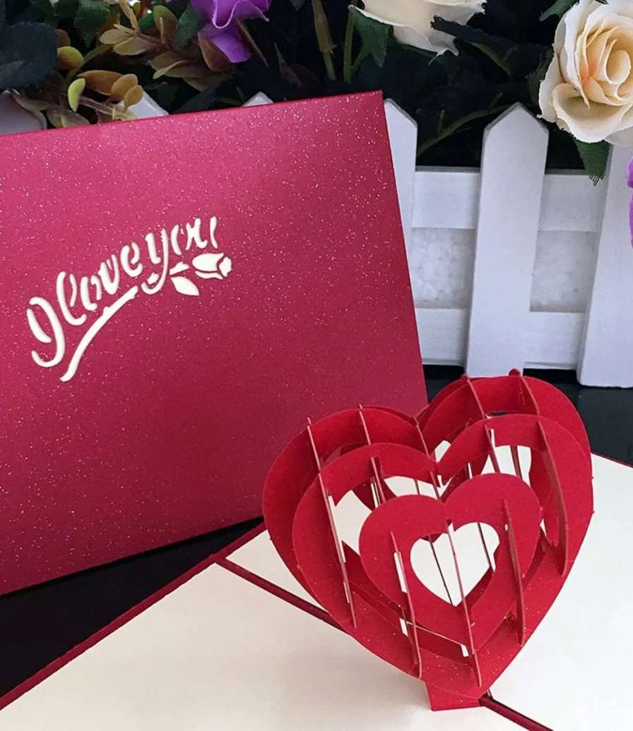  Hearts 3D Greeting Card