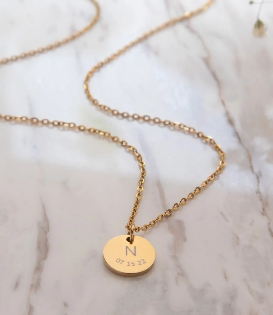 Initial & Date Personalized Necklace