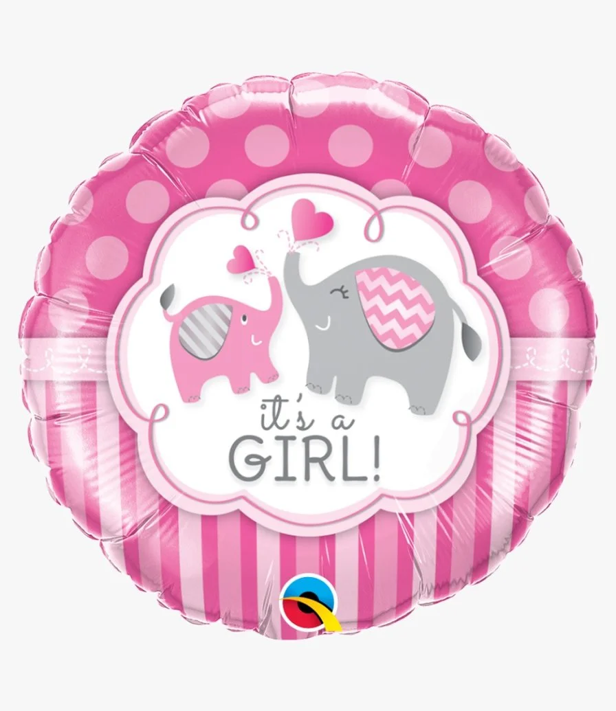 It's A Girl Elephants Balloon