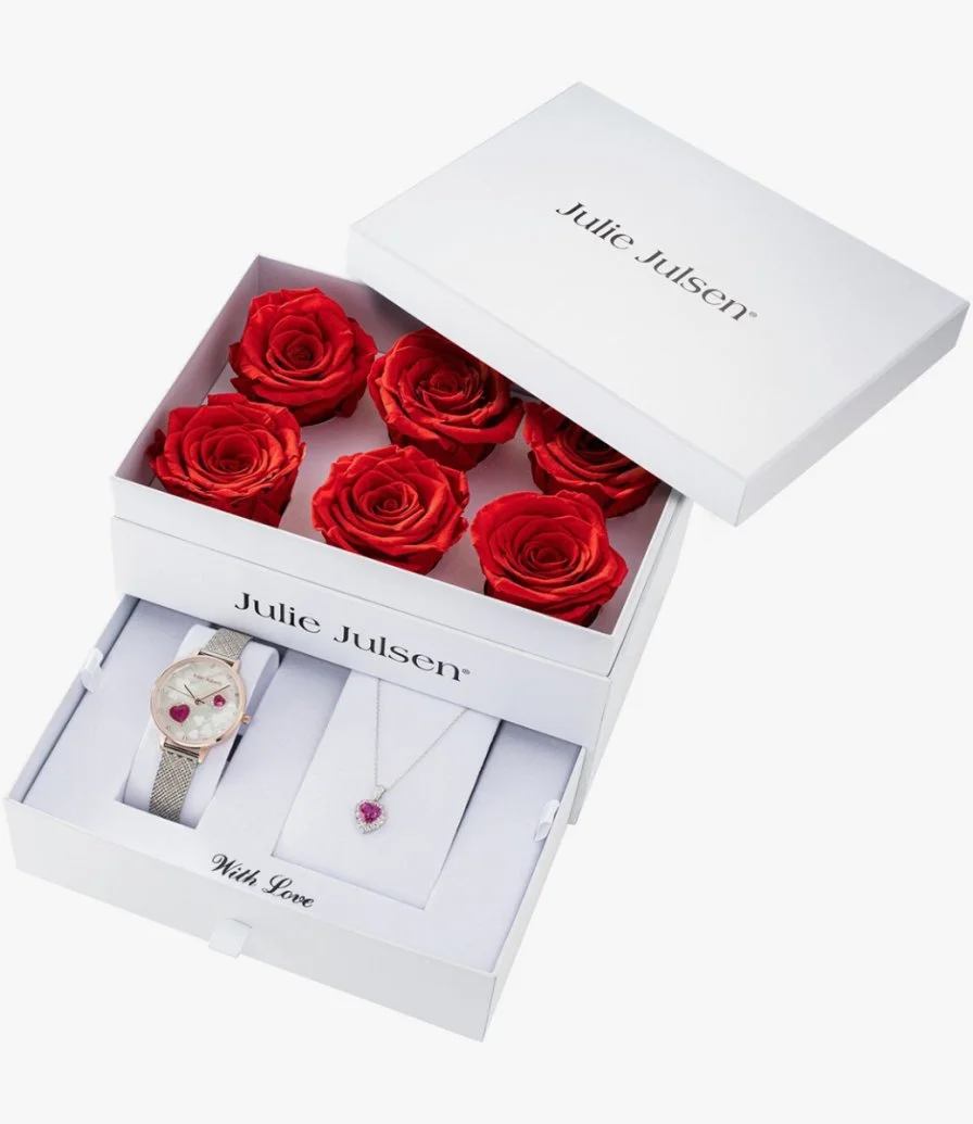 Julie Julsen Watch & Necklace Gift Set for Women