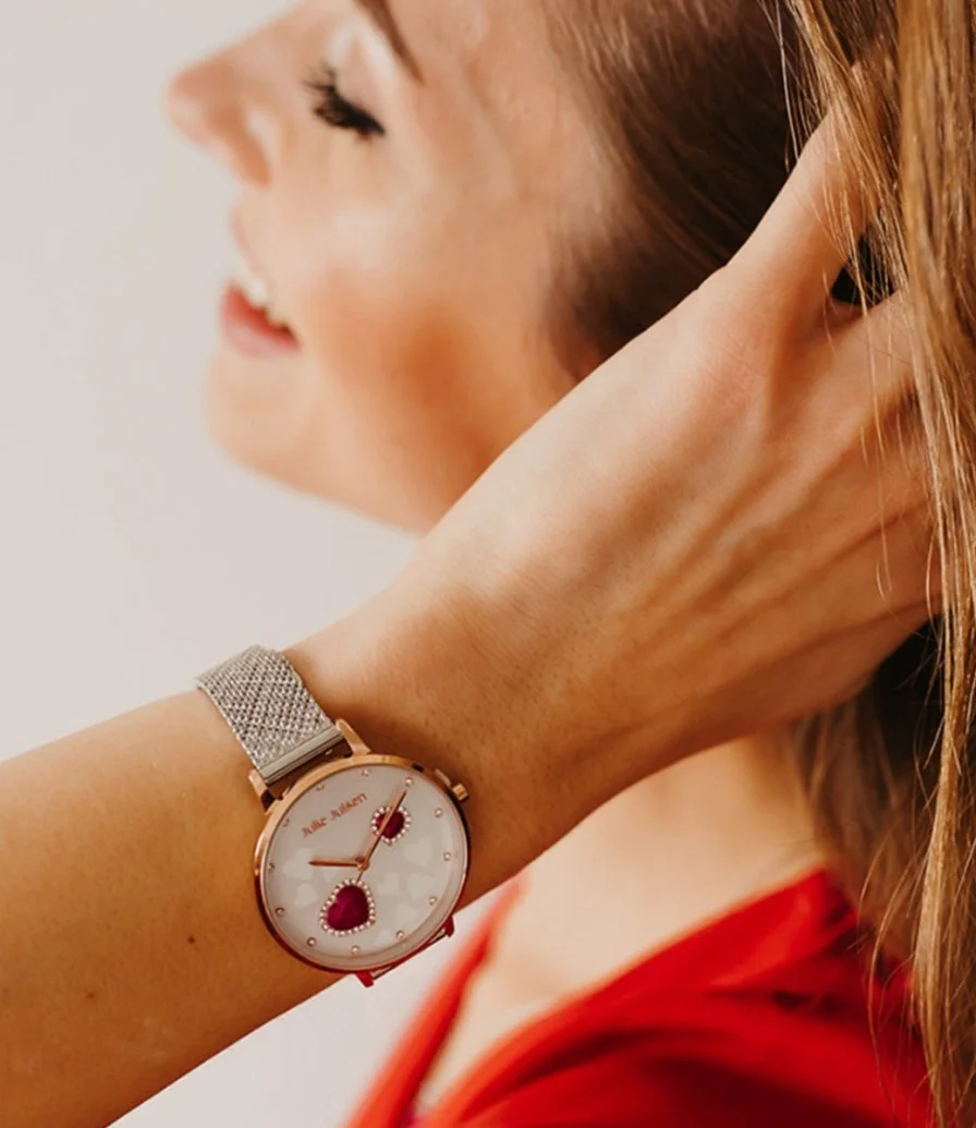 طقم هدية ساعة وقلادة من جولي جولسن للنساء
