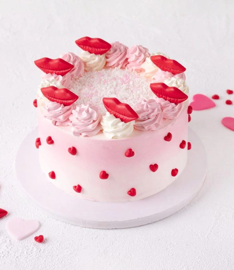 Kisses and Hearts Cake by Cake Social