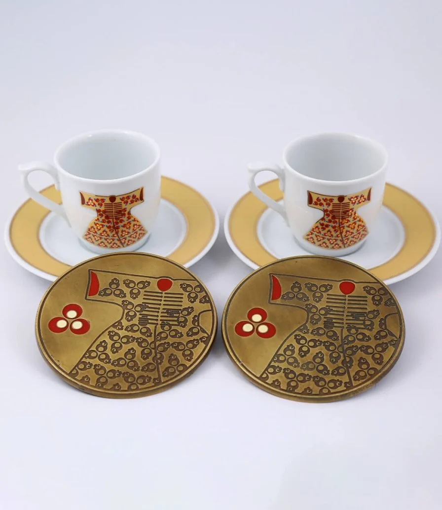 Gold Kuftan Coffee Set By Miskeyana