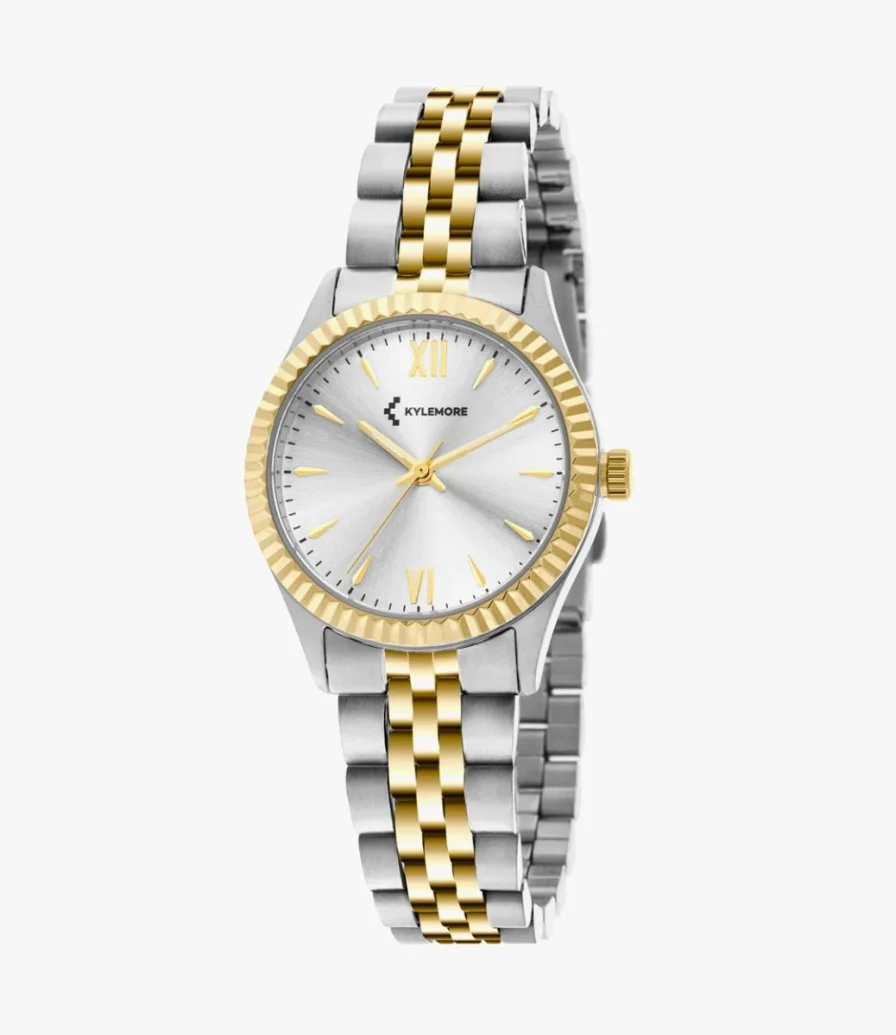 Kylemore Women Silver & Gold Dial Watch by Al Shaya