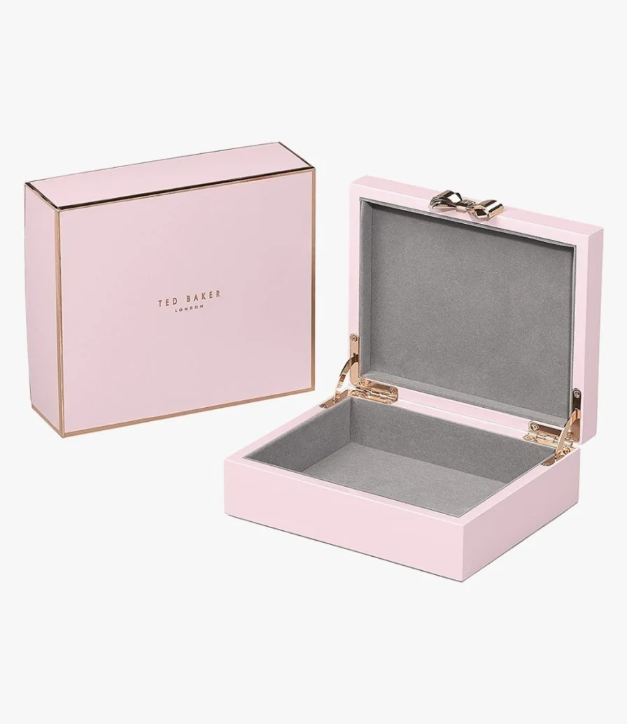 Lacquer Medium Pink Jewellery Box  by Ted Baker