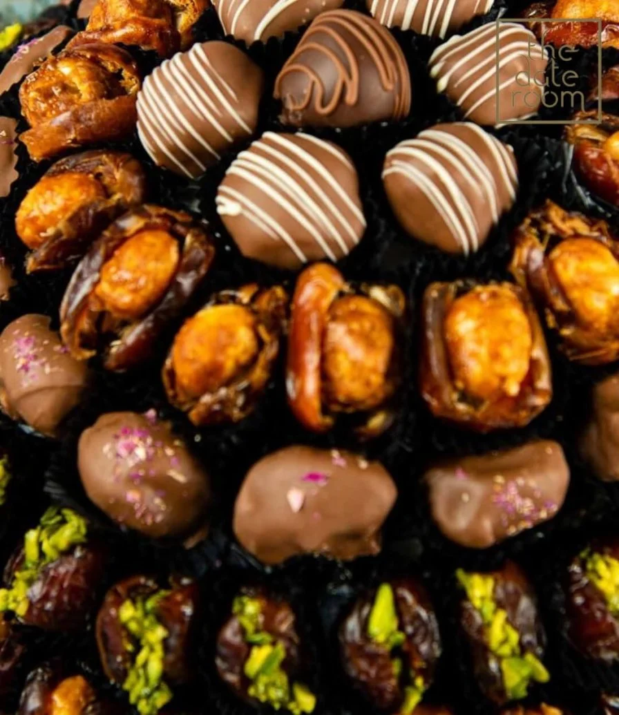 Large Chocolate Dates, Chocolates And Truffles Gift Tray By The Date Room