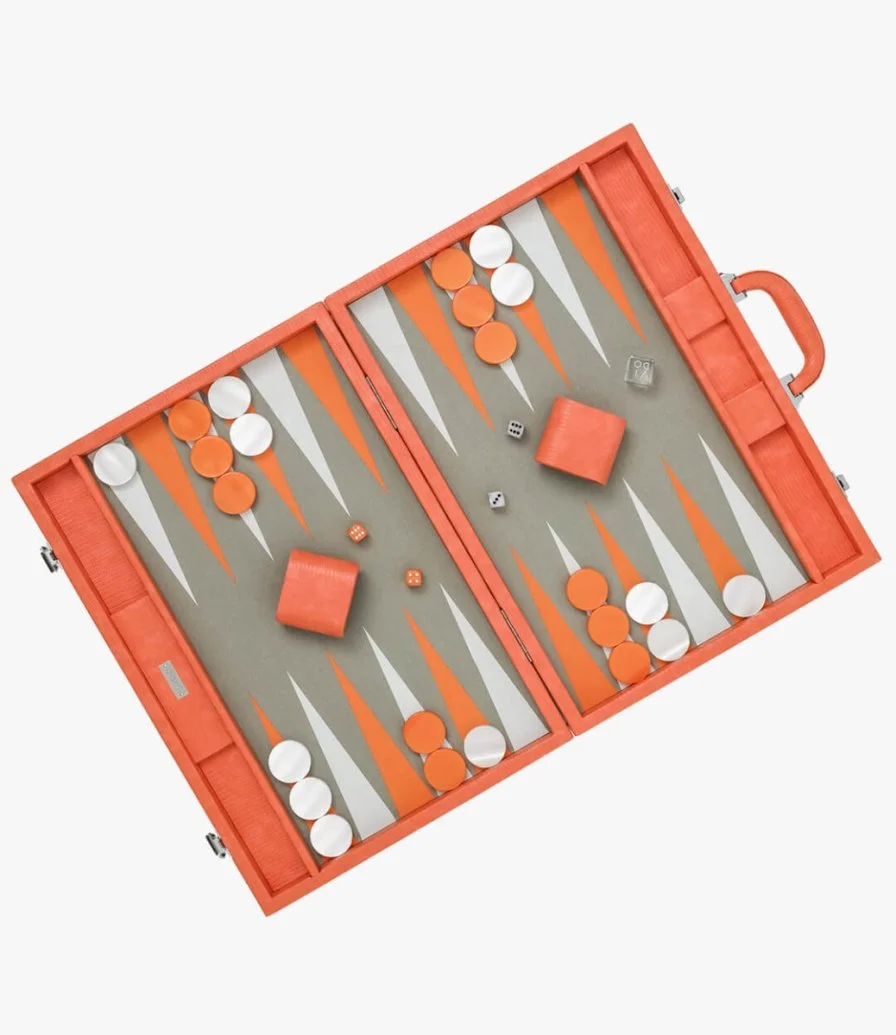 Large Orange Lizard Backgammon Set By VIDO Backgammon
