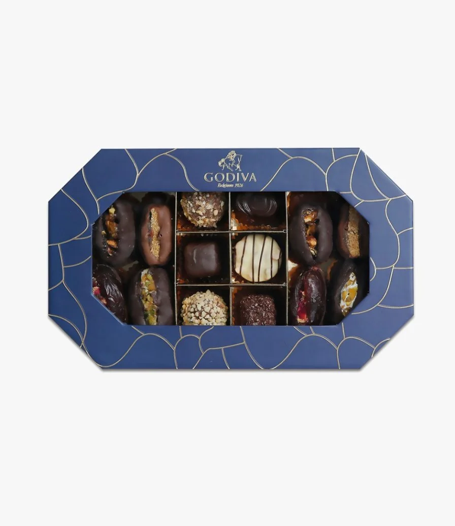صندوق تمر وشوكولاتة رمضان سداسي كبير من جوديفا