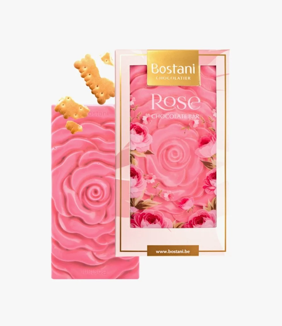 Large Rose Pink Chocolate Bar with Biscuit