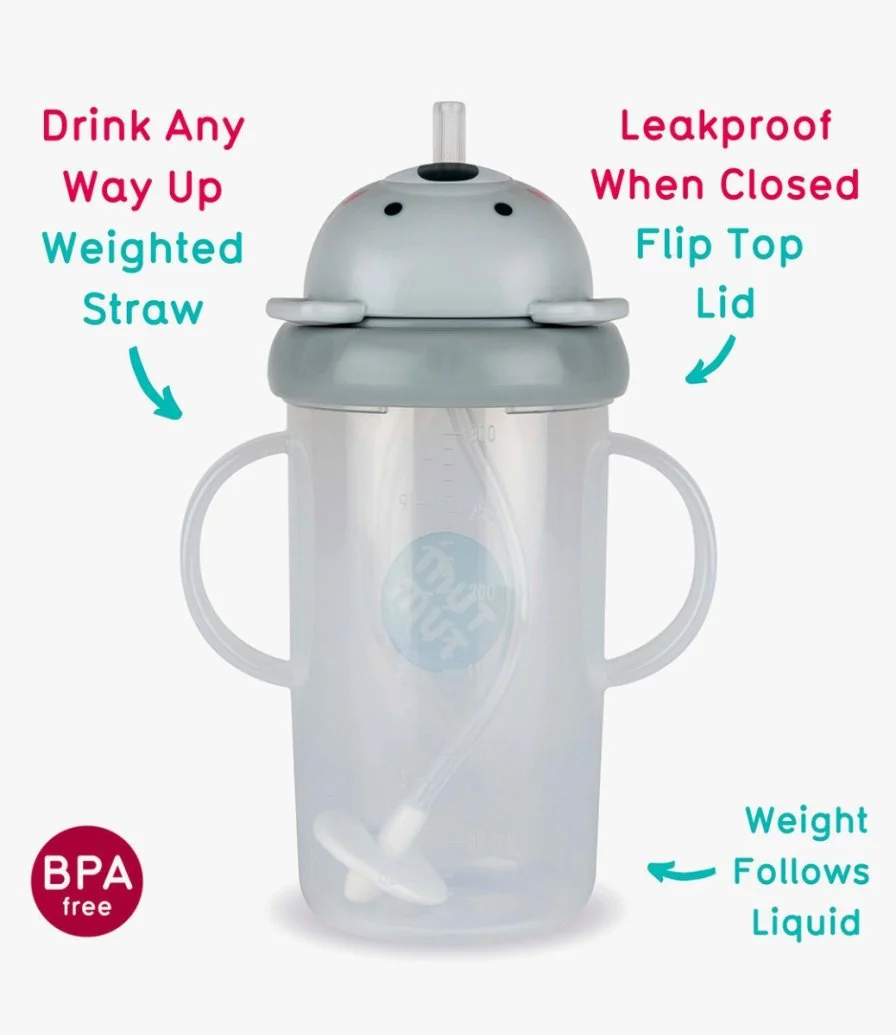 Large Tippy Up Cup With Weighted Straw (Series 3) - Grey
