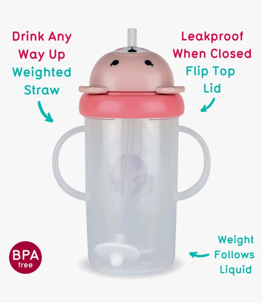 Large Tippy Up Cup With Weighted Straw (Series 3) - Pink