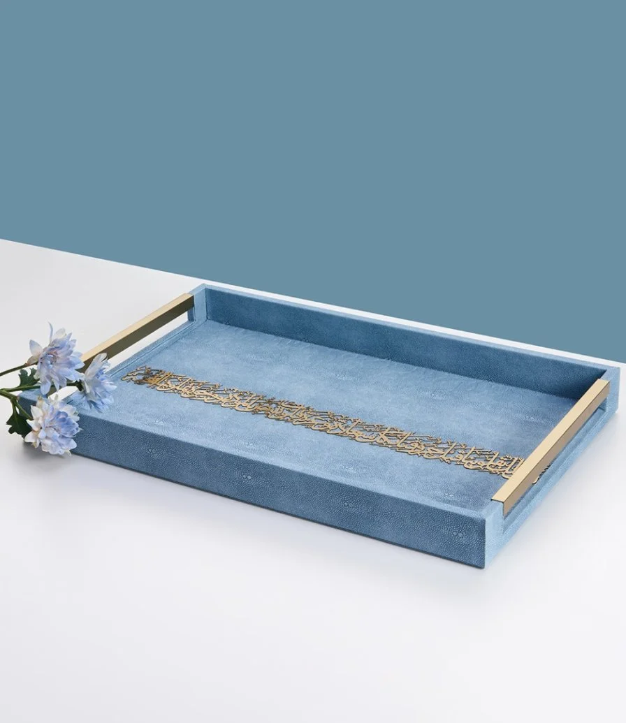 Leather Tray From Joud – Blue