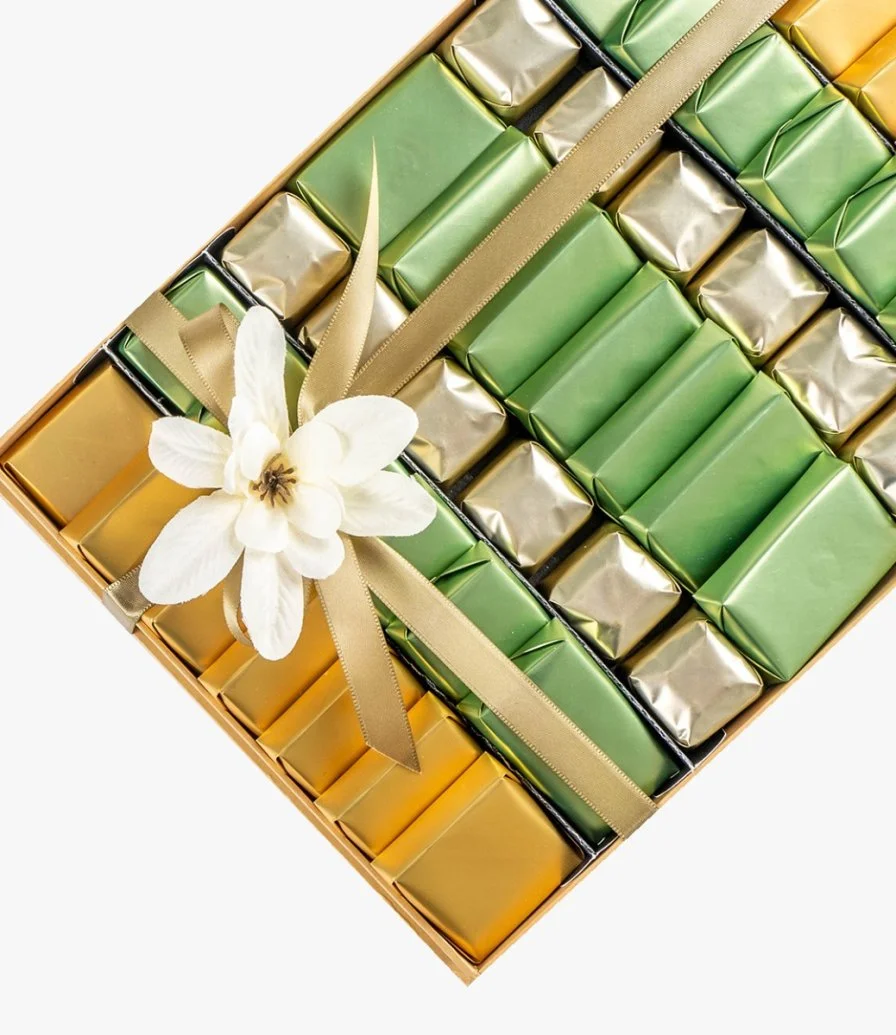 Lime Green Mixed Chocolate Box by Hazem Shaheen Delights  
