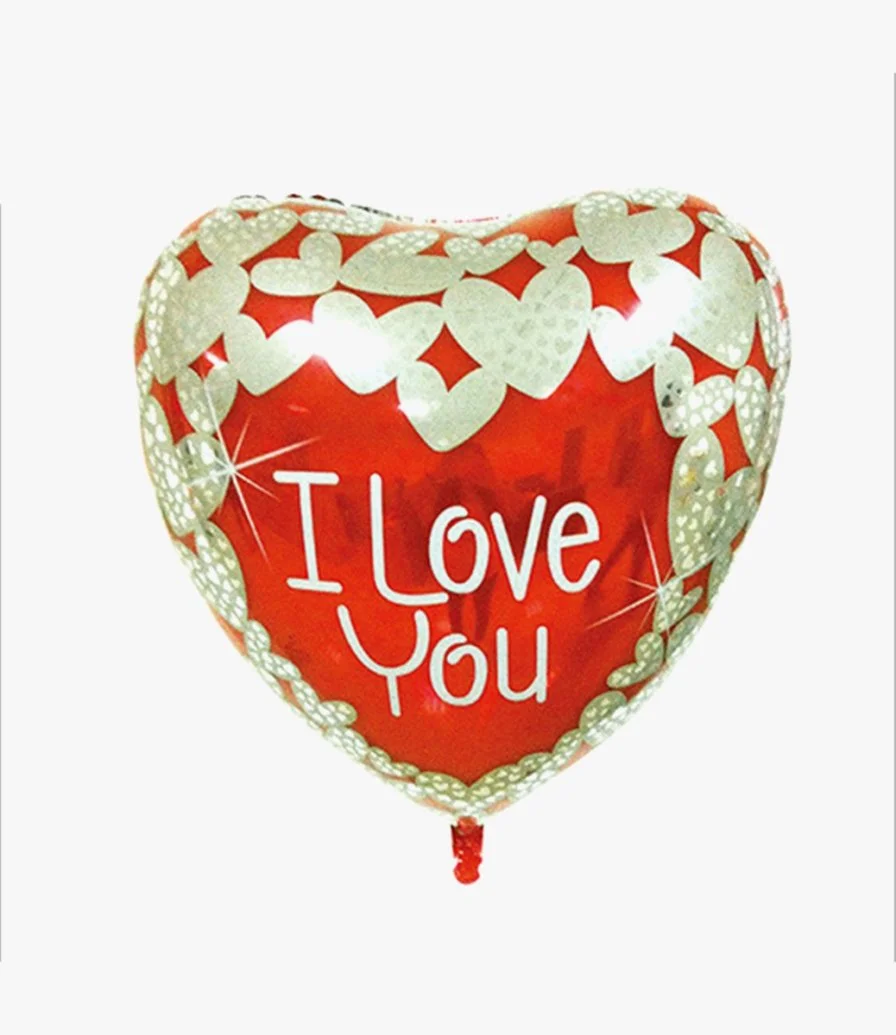 l Love you red and gold foil balloon