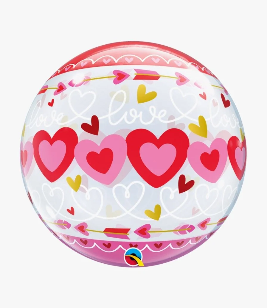 Love Connected Hearts Bubble Balloon