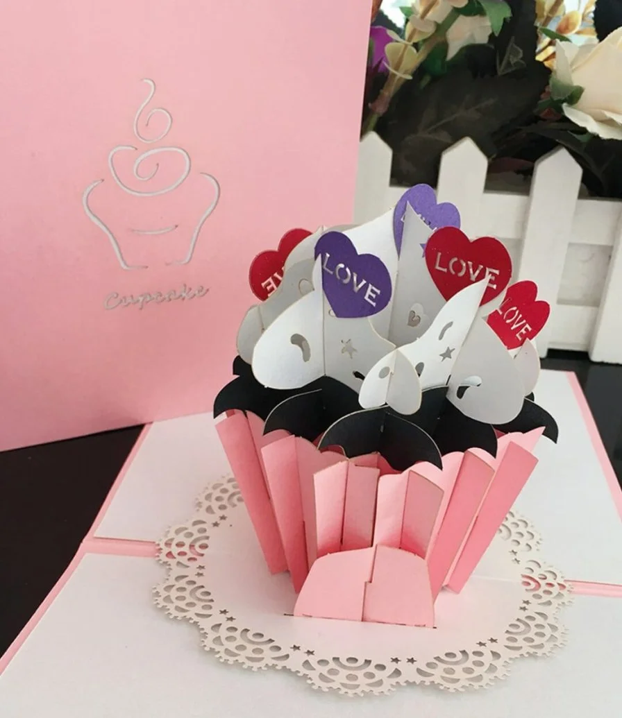 Love Cupcake 3D Greeting Card