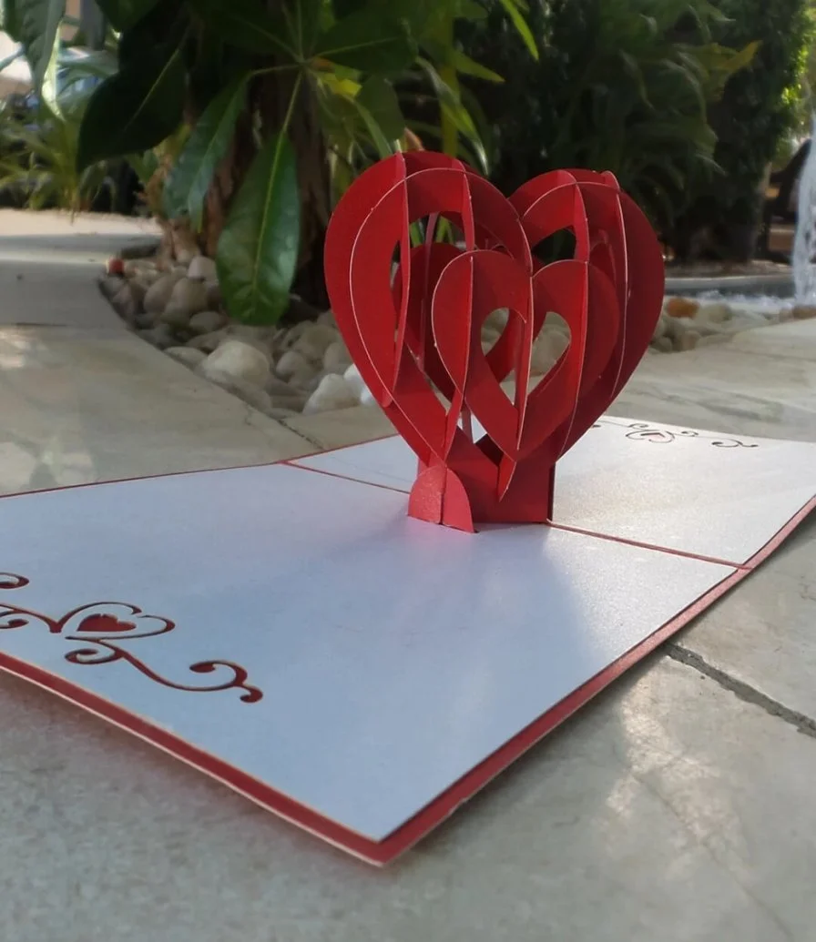 قلب الحب - بطاقة ثلاثية الأبعاد من أبرا كاردس
