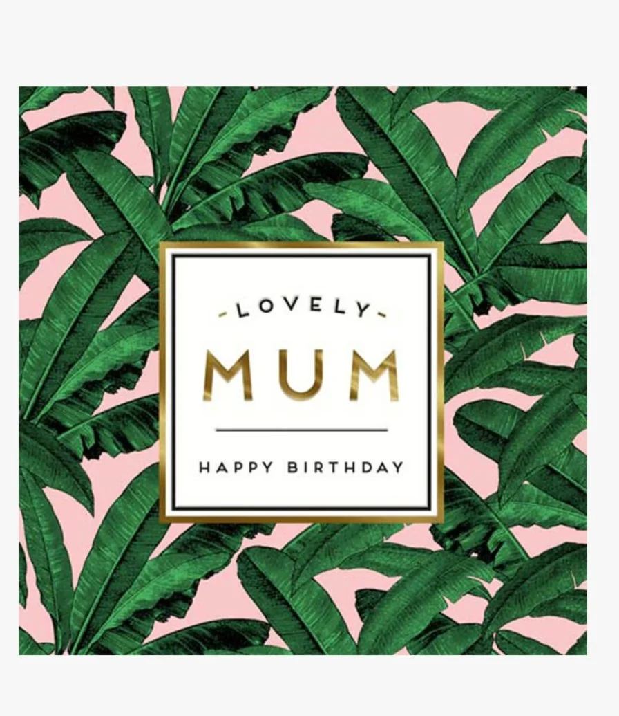 Lovely Mum Palm Tree Pattern Greeting Card by Alice Scott